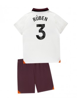 Manchester City Ruben Dias #3 Auswärts Trikotsatz für Kinder 2023-24 Kurzarm (+ Kurze Hosen)